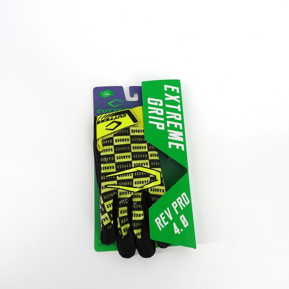 Cutters Rev Pro 4.0 Limited Edition Football Receiver Gloves Danger Yellow Large